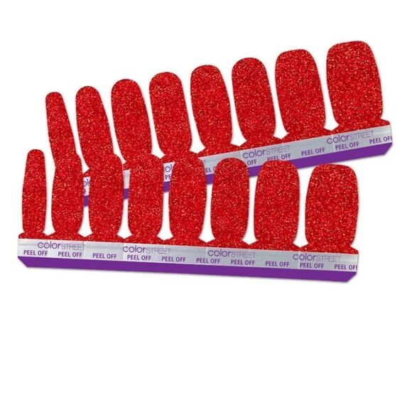 Color Street | A-Lister a sparkling red and gold glitter nail strip set - Picture 11 of 16